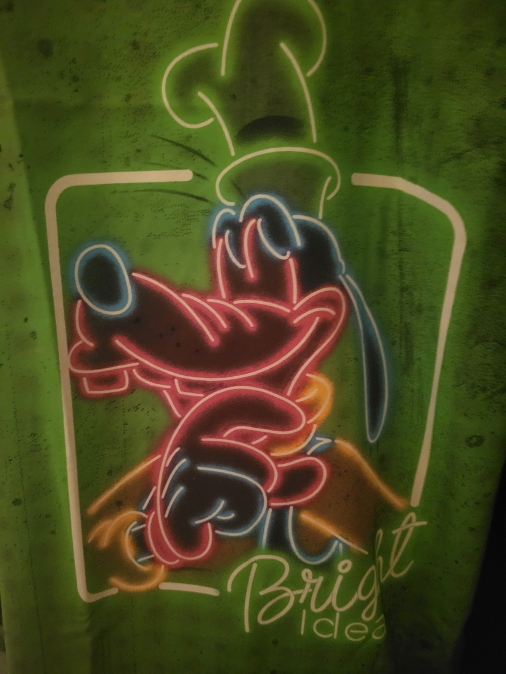 Disney Neon-Style Goofy Print - Green, Red, Blue, Yellow, Black